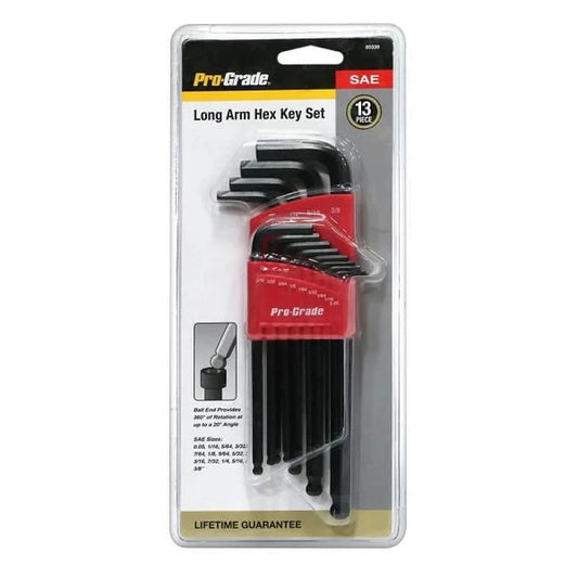 Pro Grade Long Arm 13 piece Hex Key Set